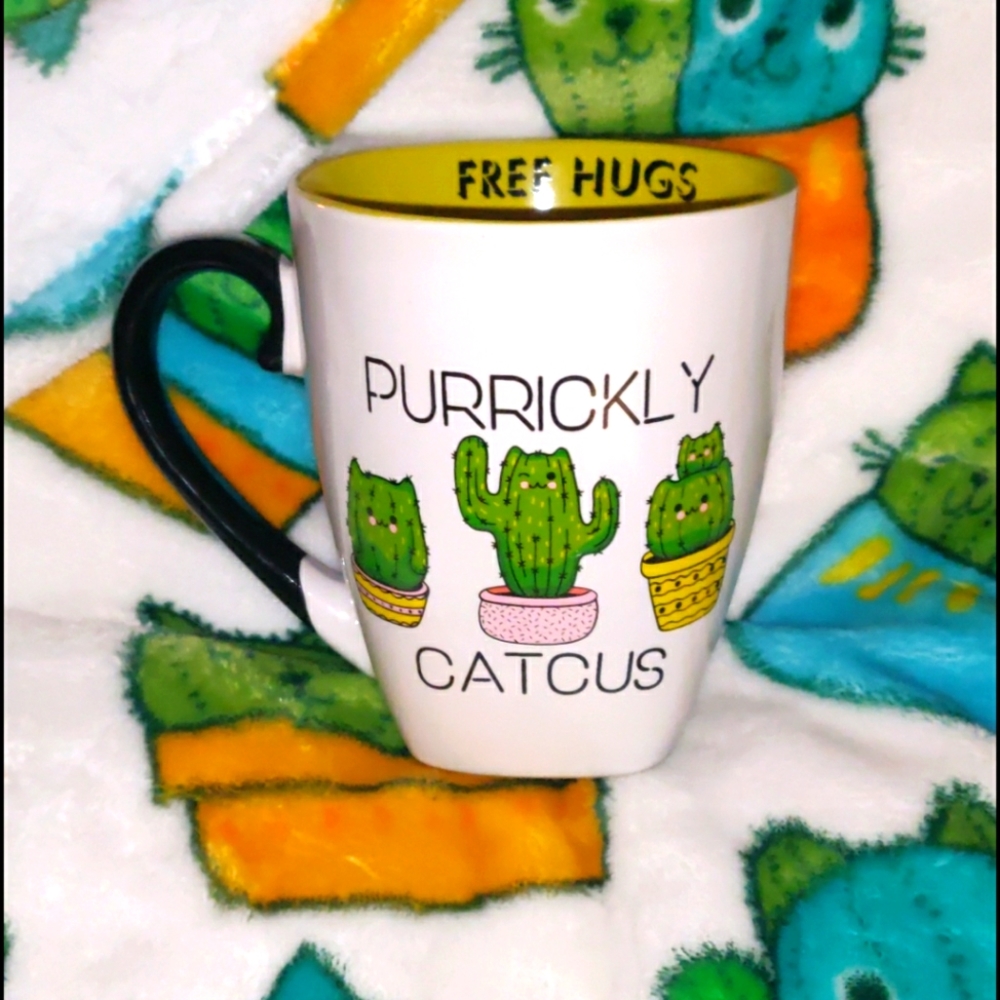 Cat cactus mug